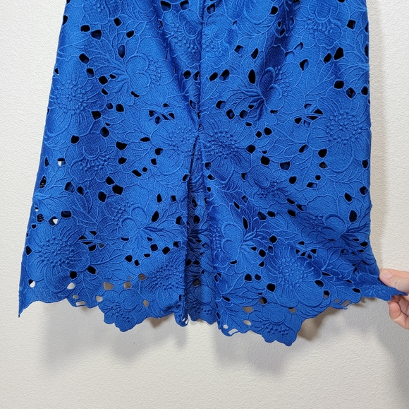 Diane von Furstenberg DVF blue floral lace open back dress - Picture 12 of 14